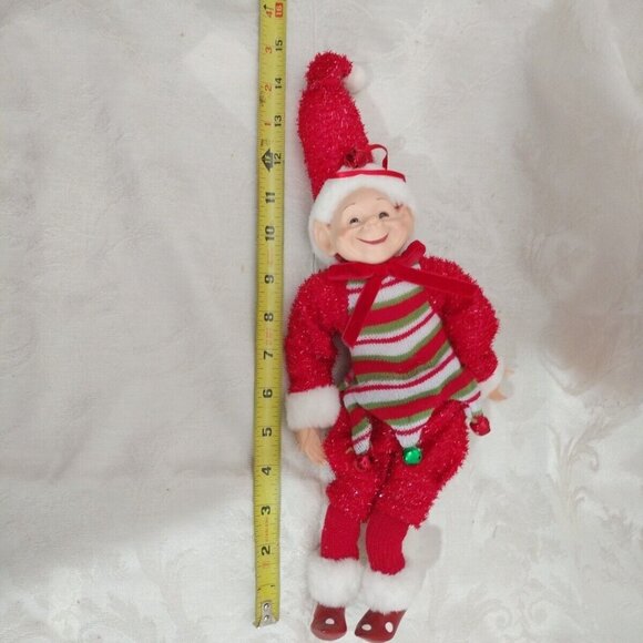 Santa Helper Elf Red & Green Christmas Chimes Red Pointed...